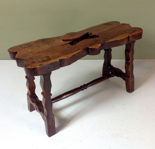 19th C Yew Wood Stool