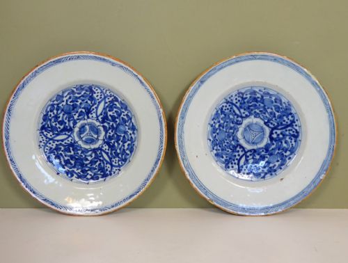 Pair of 18th C Delft Plates