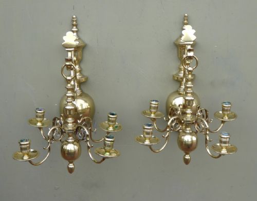 Pair of 19th C Brass Lights