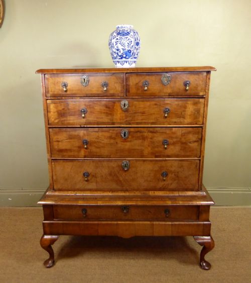 Early 18th C Walnut Chest on Stand