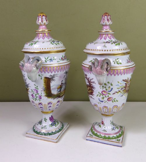 fig 1. TWO 18TH C FAIENCE VASES