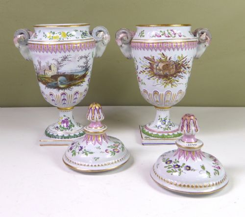 fig 2. TWO 18TH C FAIENCE VASES