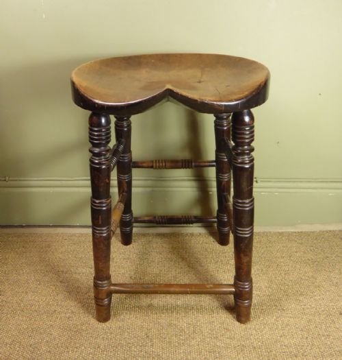 19th C Fruitwood High Stool