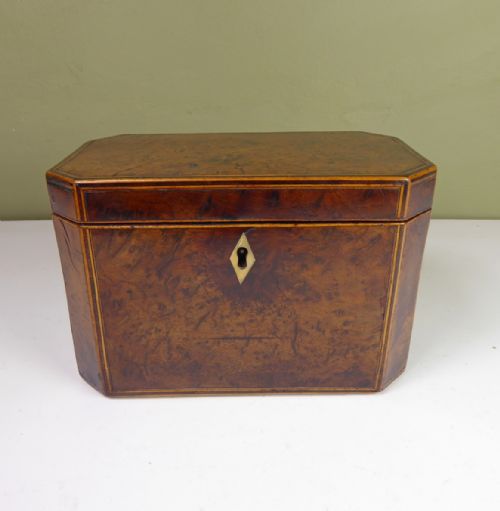 George III Burr Yew Wood Caddy
