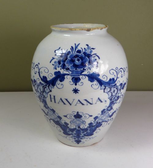 18th C Deft Tobacco Jar