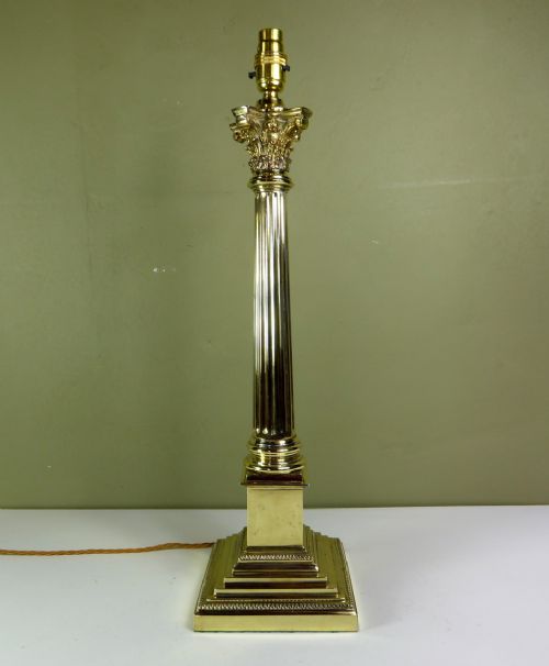 19th C Corinthian Column Lamp Base