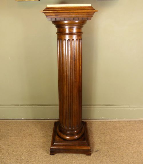 19th C Walnut Pedestal