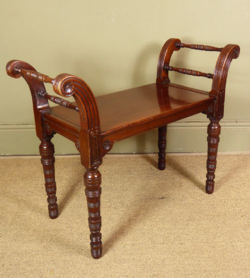 19th C Mahogany Window Seat