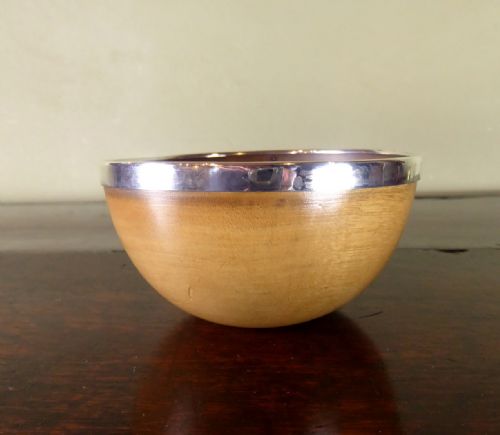 19th C Silver Mounted Bowl