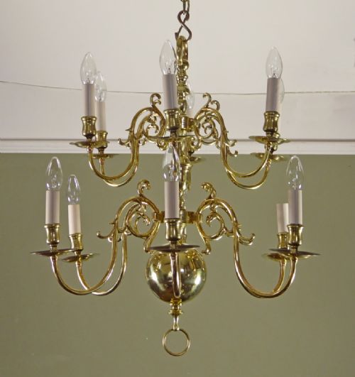 19th C Brass Centre Light