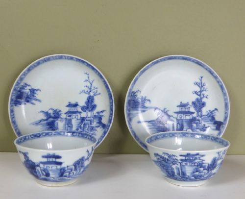 Pair of Nanking Tea Bowls & Saucers