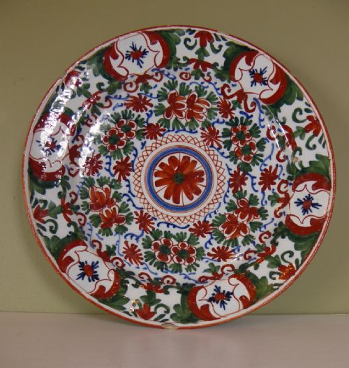 18th C Polychome Delft Charger