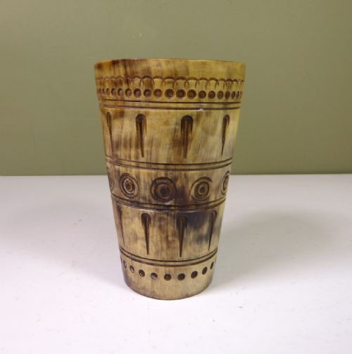 Large 19th C Horn Beaker