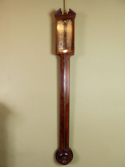 George III Mahogany Stick Barometer