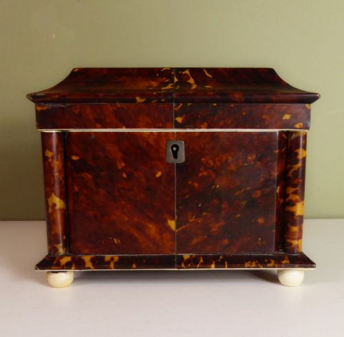 19th C Tortoiseshell Tea Caddy