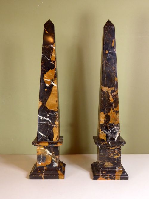 Pair of Marble Obelisks