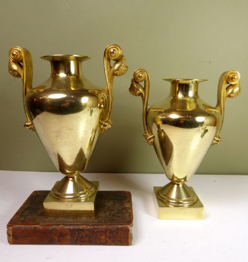 Pair of Brass & Ormolu Vases