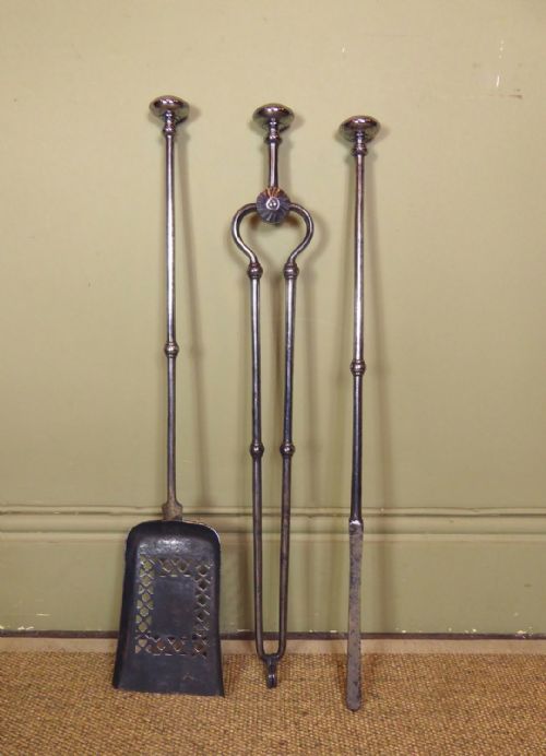 Set of 19th C Steel Fire Tools