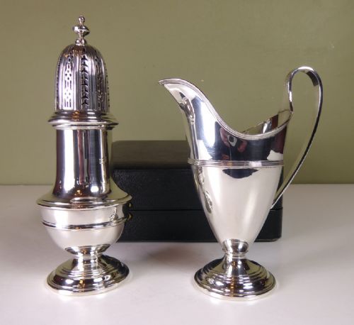 Silver Cream Jug & Sugar Castor