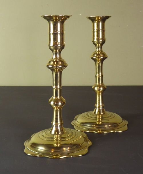 Pair of George II Brass Candlesticks