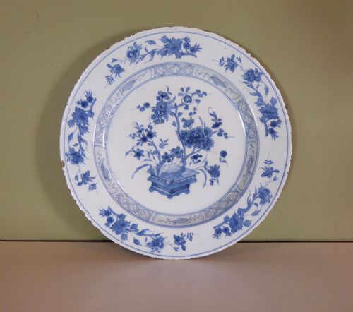 18th C Large English Delft Plate