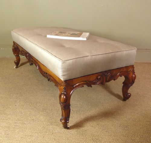 Large 19th C Walnut Centre Stool
