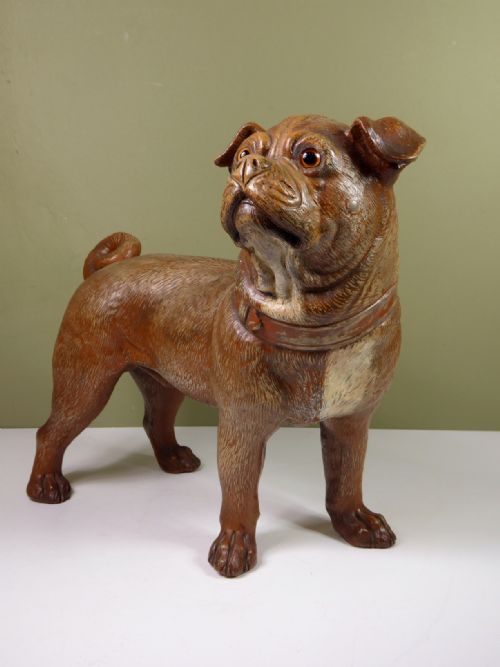 Large Terracotta Pug Dog