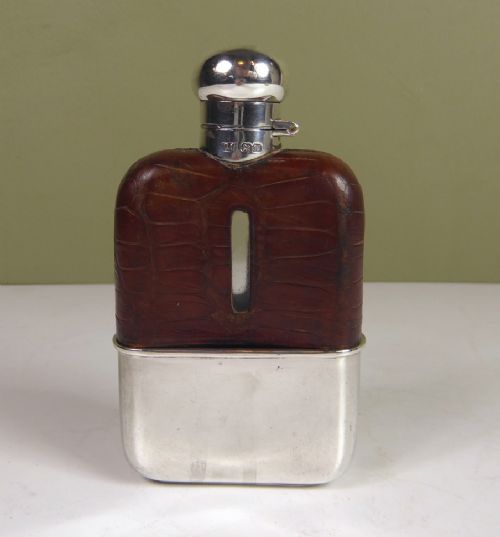 Silver & Leather Hip Flask, Chester 1922