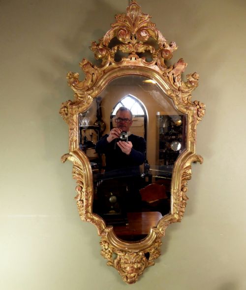 19th C Carved Gilt Mirror
