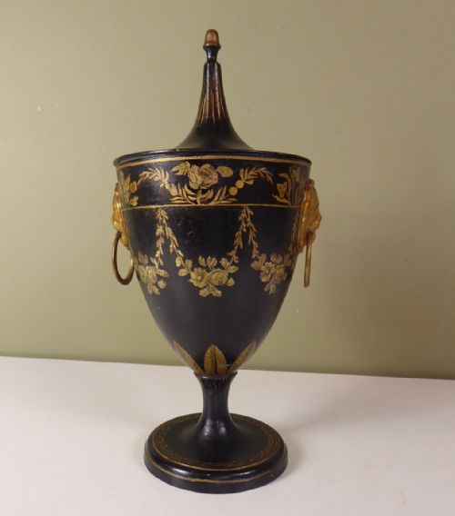 19th C Tole Chestnut Vase