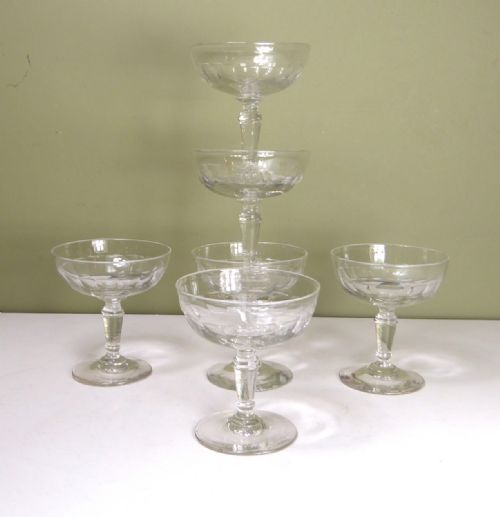 Set of Six 19th C Champagne Glasses