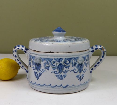 18th C Delft Posset Pot