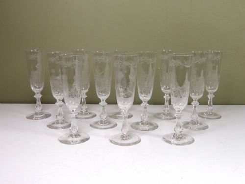 Set of 12 Champagne Flute Glasses