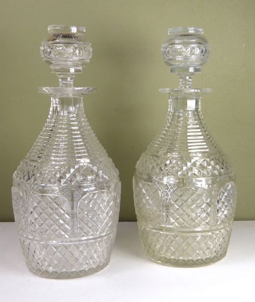 Pair of Cut Glass Magnum Decanters