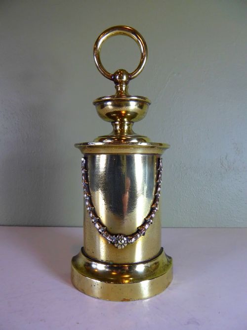 19th C Brass Door Porter, Door Stop