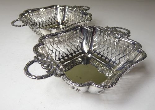 Pair of Silver Baskets, Bon Bon Dishes