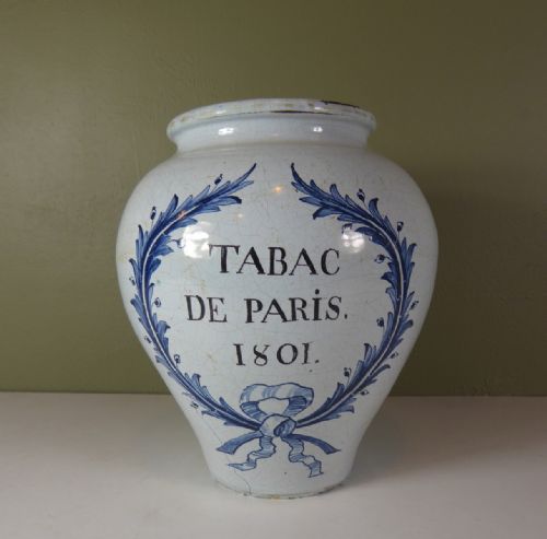 Delft Tobacco Jar 'Tabac De Paris 1801'