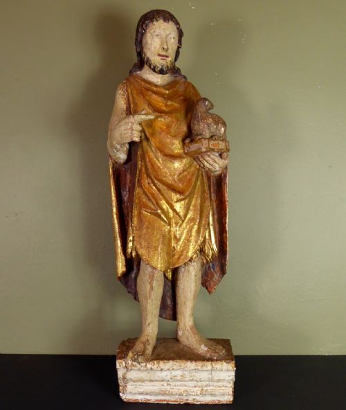 17th C Carved Limewood Figure of St John