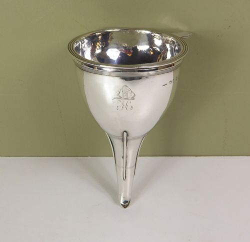 An Early 19th C Silver Wine Funnel