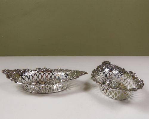 Pair of Solid Silver Dishes 1910