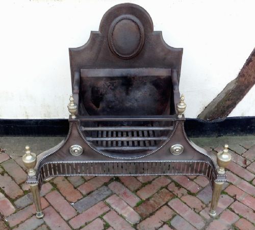 Large 19th C Steel Fire Basket /Grate