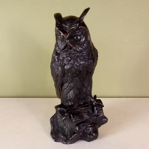 19th C Bronze Owl