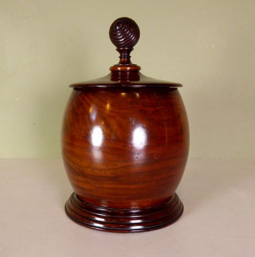 19th C Walnut Tobacco Jar