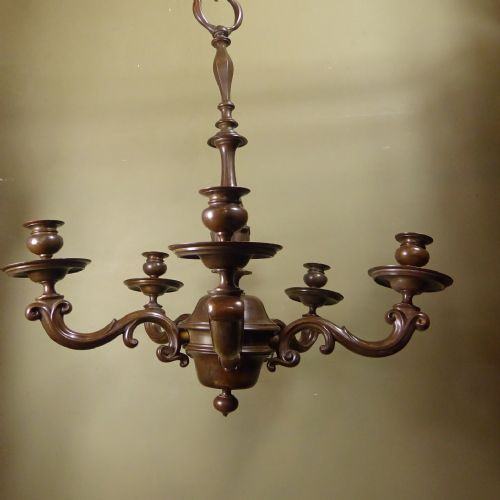 19th C Bronze Centre Light