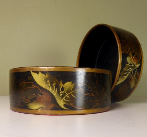 Pair of 19th C Papier Mache Coasters