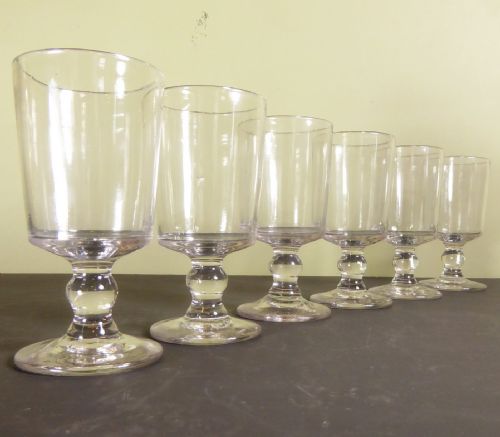 Set of Six 19th C Glass Rummers