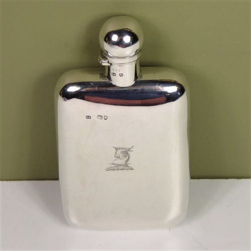 A 19thc. Silver Hip Flask