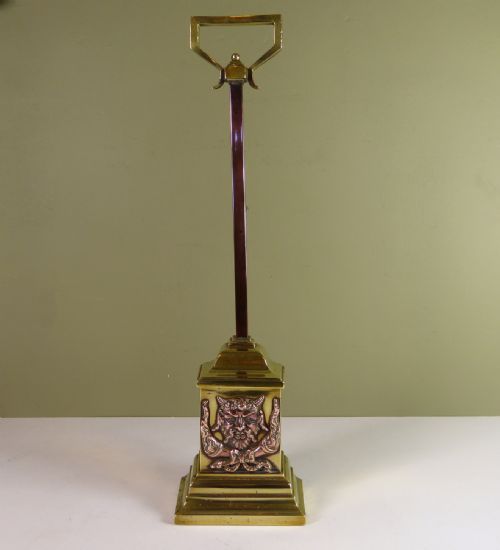 19th C Brass & Copper Door Stop