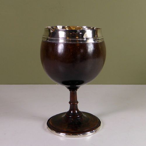 18th C Silver Mounted Coconut Cup