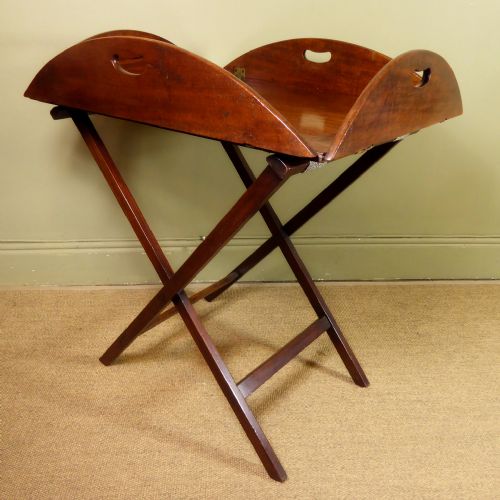 18th C Mahogany Butlers Tray with Hinged Sides